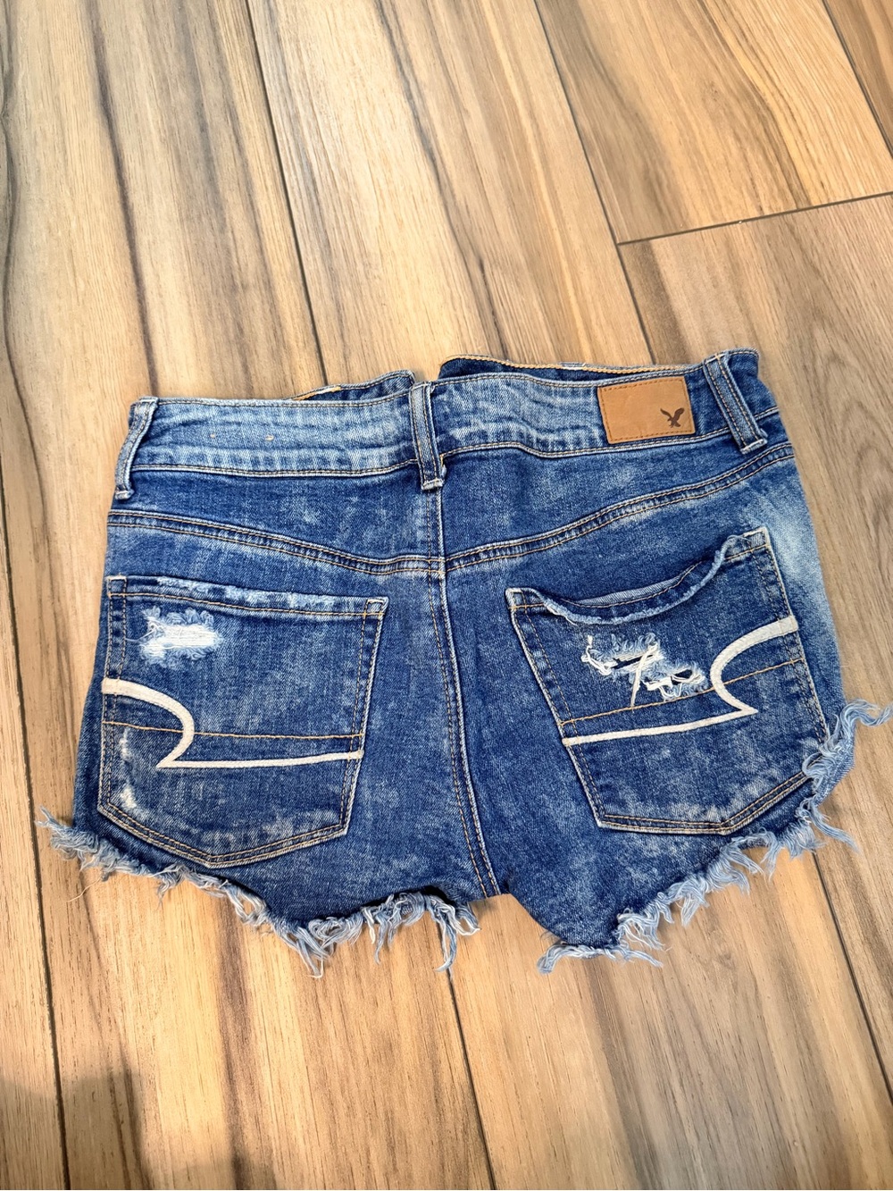 American Eagle Outfitters Distressed Blue Denim Cutoff Shorts